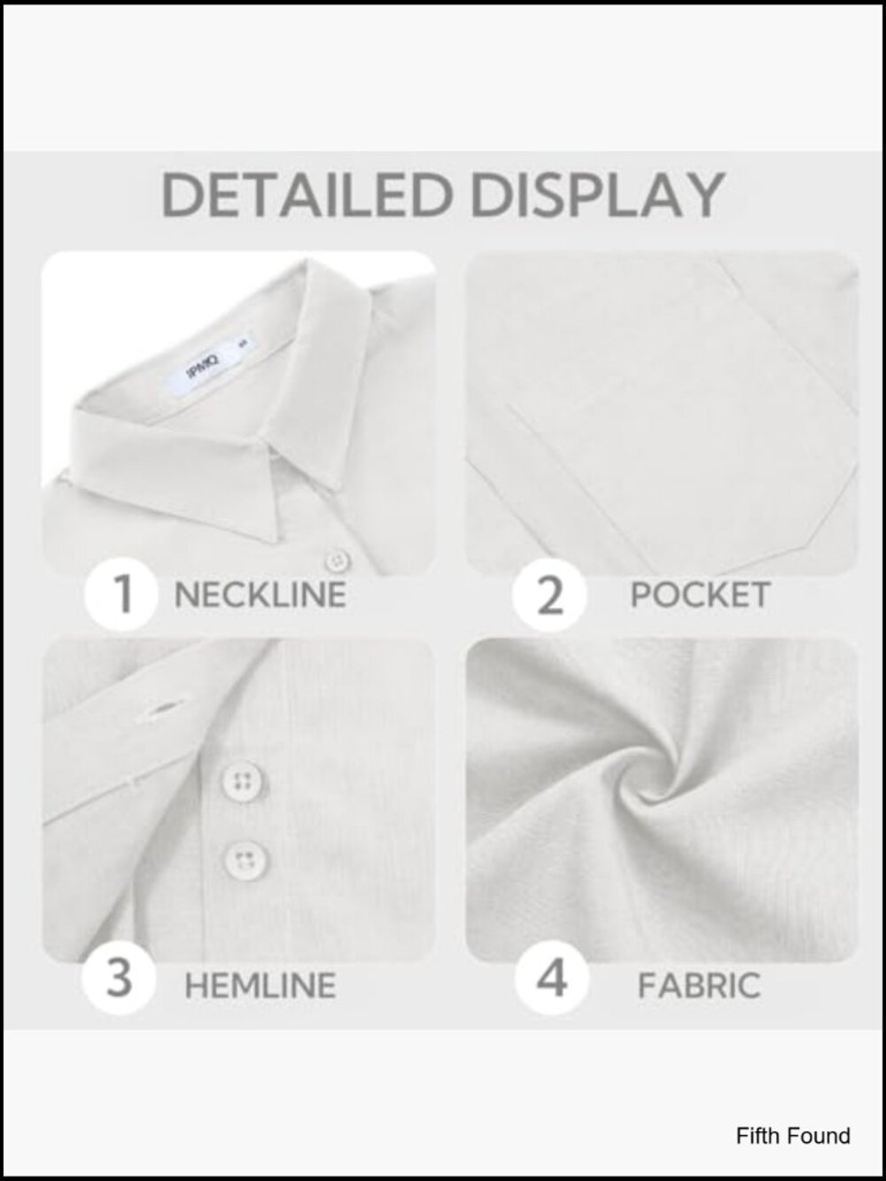 Women's Cotton Linen Button Down Shirt Long Sleeve Casual Work Blouse with - Picture 6 of 7